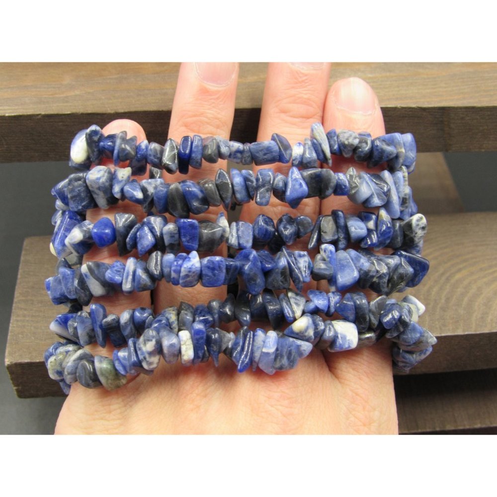 7" Sterling Silver Sodalite Multiple String Stone… - image 3